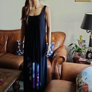 GLAMOUR Black Hawaiian Sleeveless Scoop Neck Maxi Dress Size 14W